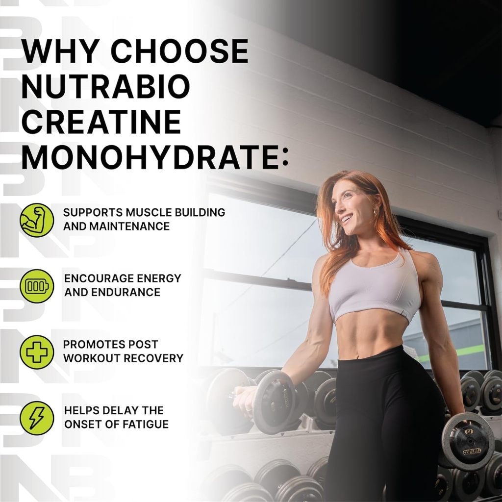 USA Supplements | NutraBio, Micronized Creatine Monohydrate, 10.6 oz ( Muscle Strength )