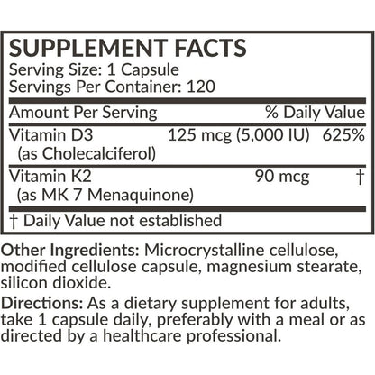 USA Supplements | Futurebiotics, Vitamin K2 + D3 , 120 Capsules ( Supports Strong Bones and Teeth )