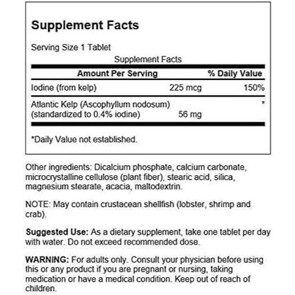 HealthilyYou | Swanson, Kelp, 250 Tablets Thyroid Support Iodine Source, Mineral Supplement