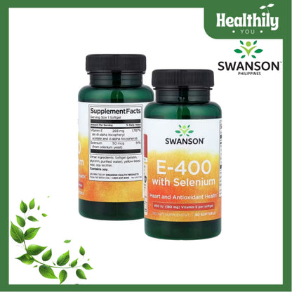 HealthilyYou | Swanson, E-400 With Selenium , 90 Softgels, Heart and Antioxidant Health