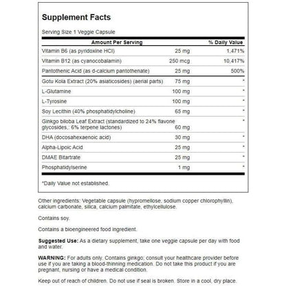 HealthilyYou | Swanson, Brain Essentials, 60 Veggie Capsules Memory Support 12 Brain-Health