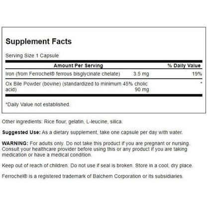 HealthilyYou | Swanson, Ox Bile, 60 Capsules Promotes Healthy Digestion Supports Iron Absorption,