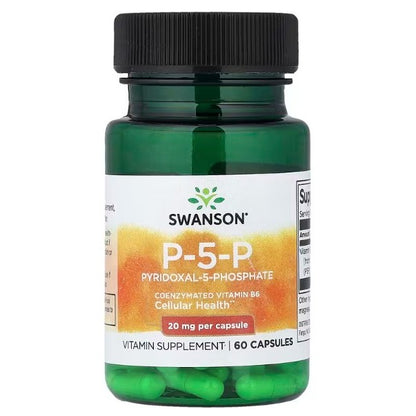 HealthilyYou | Swanson, P-5-P, 20 mg, 40 mg, 60 Capsules Pyridoxal-5-Phosphate Coenzymated VitaminB6