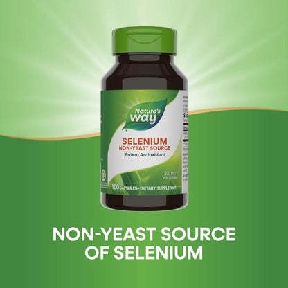 Nature's Way, Selenium ( Powerful Antioxidant Support, Supports Thyroid Function & Boosts Immune )