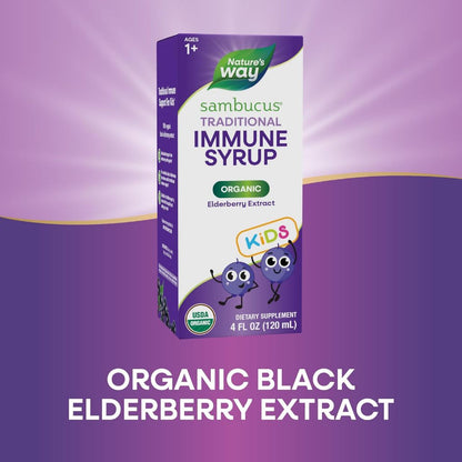 LittleSunshine | Nature's Way, Kids Sambucus®, Organic Traditional Immune Syrup, Ages 1+, 25 mg,