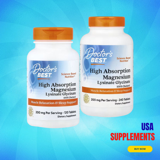 USA Supplements | Doctor's Best, High Absorption Magnesium Lysinate Glycinate ( Sleep Support )