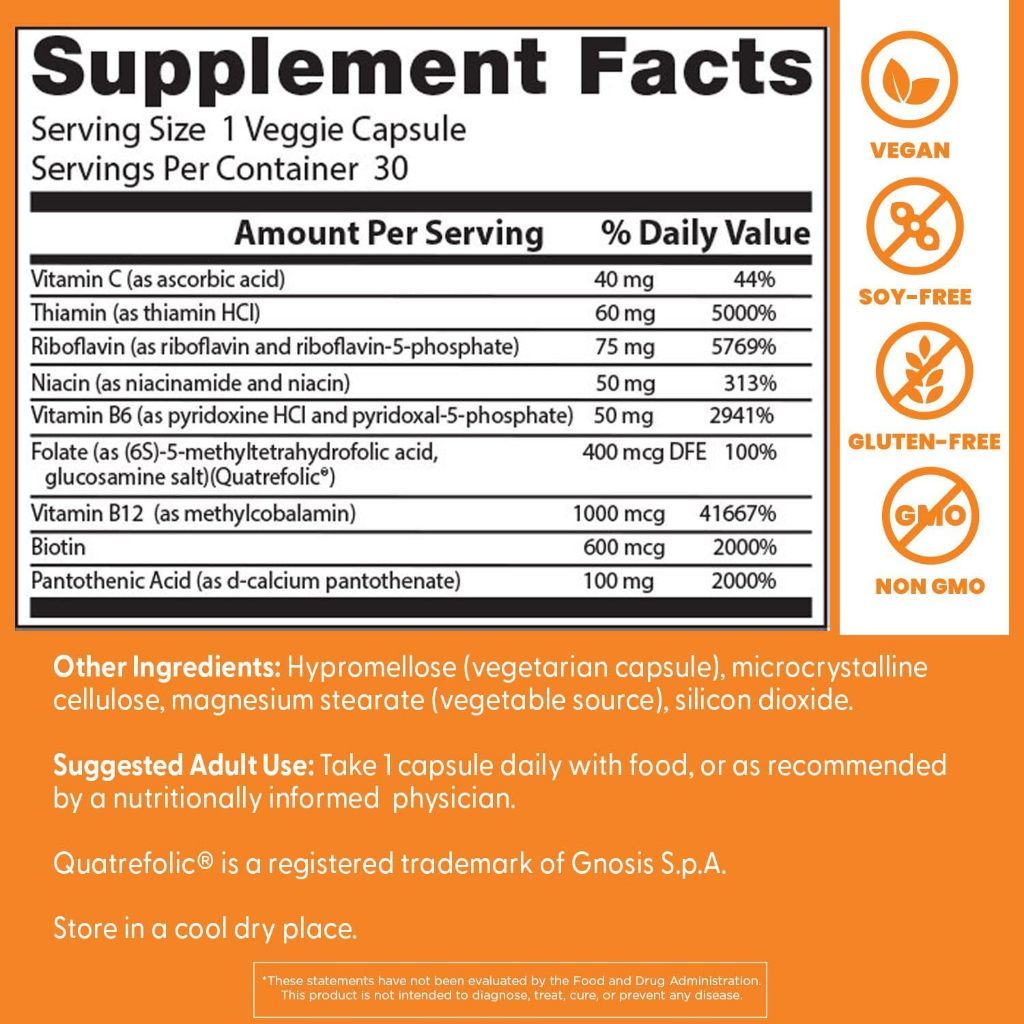 USA Supplements | Doctor's Best, Fully Active B Complex with Quatrefolic ( Metabolism Support )
