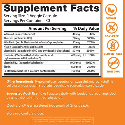 USA Supplements | Doctor's Best, Fully Active B Complex with Quatrefolic ( Metabolism Support )