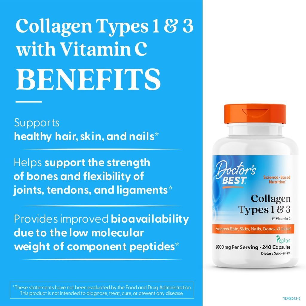 USA Supplements | Doctor's Best, Collagen Types 1 & 3 with Vitamin C ( Skin Health & Appearance )
