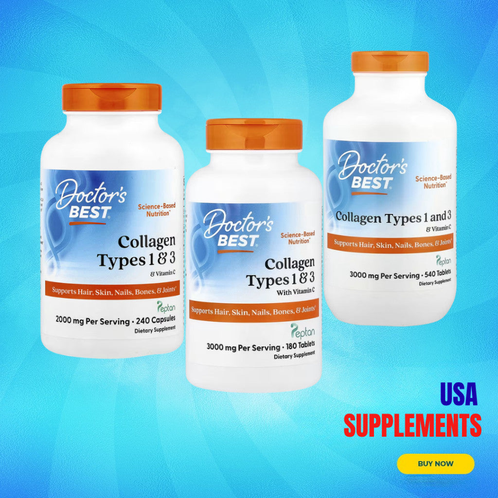 USA Supplements | Doctor's Best, Collagen Types 1 & 3 with Vitamin C ( Skin Health & Appearance )