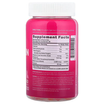 USA Supplements | Pink, Beautiful, Hair, Skin & Nails Gummies ( Supports Healthy Hair Growth )