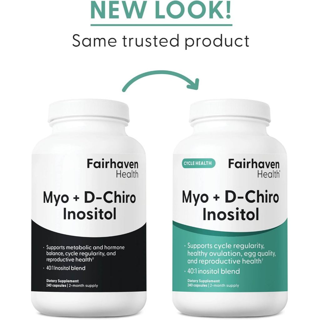 USA Supplements | Fairhaven Health, Myo + D-Chiro Inositol, 120 Capsules ( Hormonal Support )