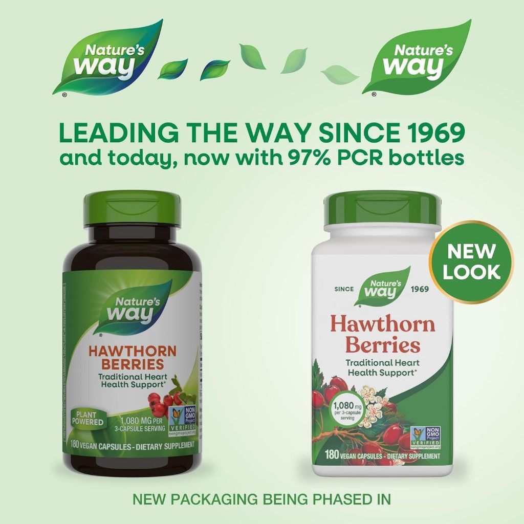 USA Supplements | Nature's Way, Hawthorn Berries, 100 Vegan Capsules ( Supports Heart Health )