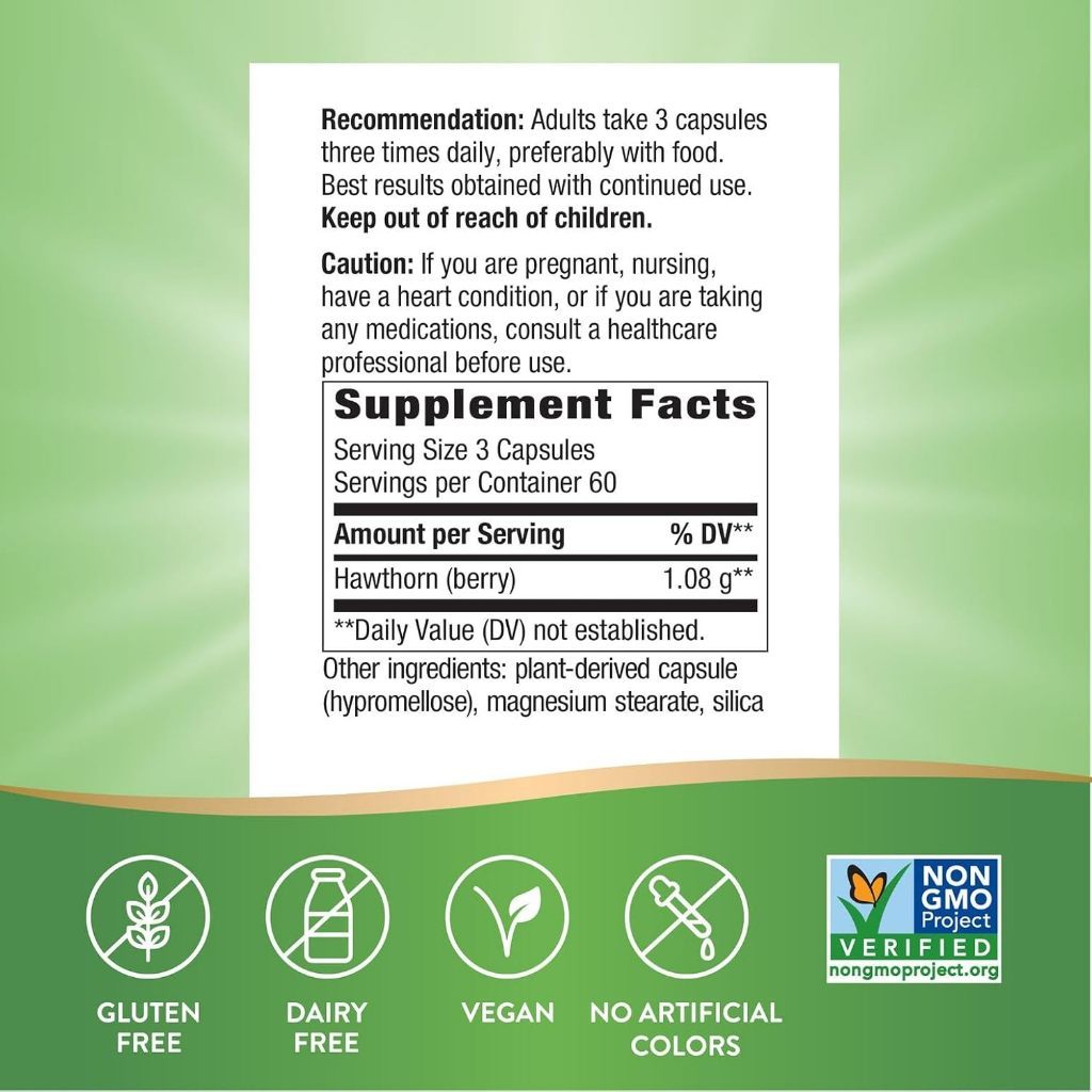 USA Supplements | Nature's Way, Hawthorn Berries, 100 Vegan Capsules ( Supports Heart Health )