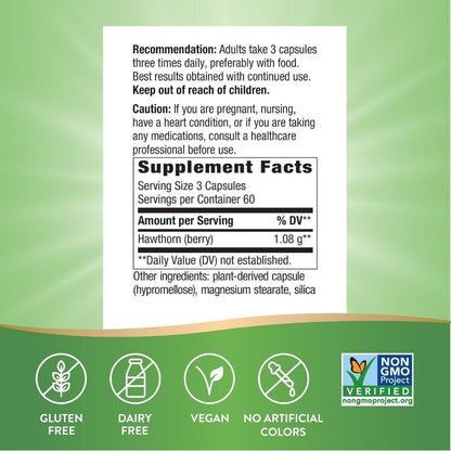 USA Supplements | Nature's Way, Hawthorn Berries, 100 Vegan Capsules ( Supports Heart Health )
