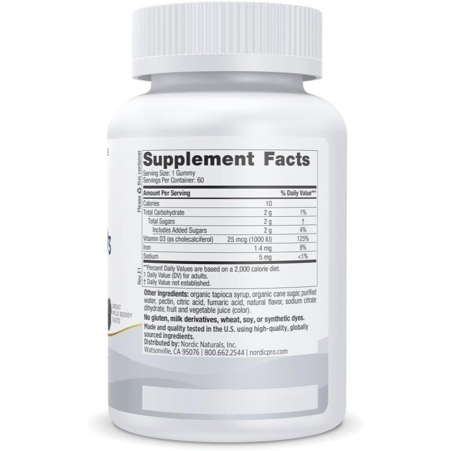 USA Supplements | Nordic Naturals, Vitamin D3 Gummies, Wild Berry ( Supports Bone & Immune )