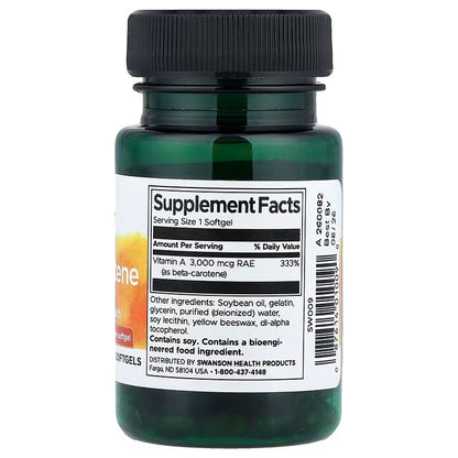 USA Supplements | Swanson, Beta Carotene 100 Softgels ( Eye and Vision Health )