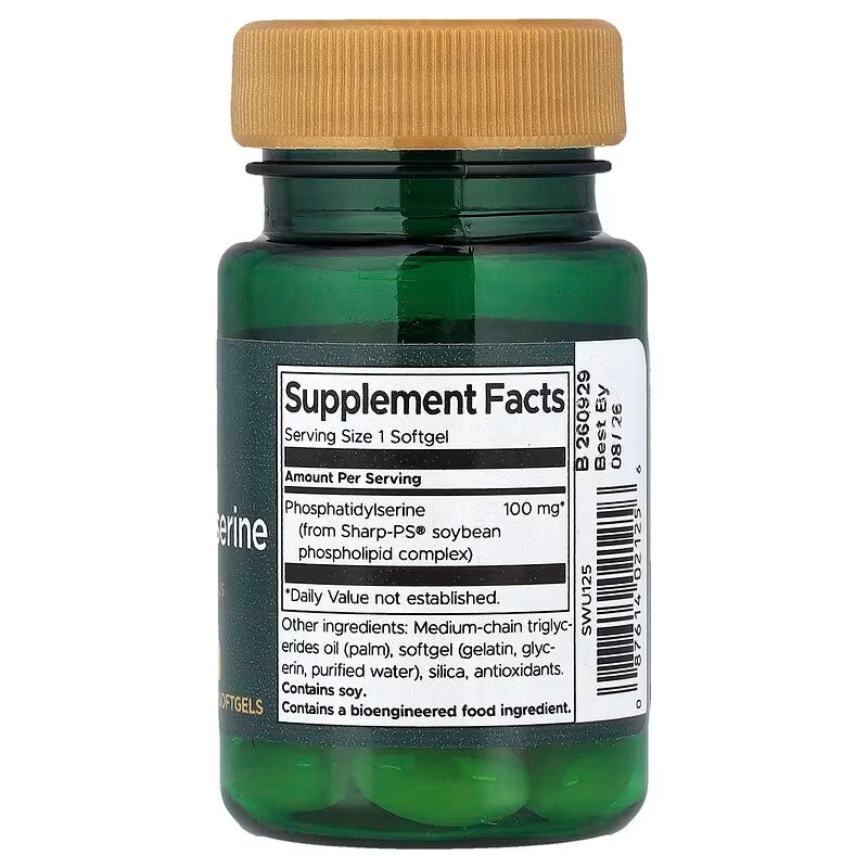 USA Supplements | Swanson, Phosphatidylserine, 100 mg, 30 Softgels ( Cognitive Support )