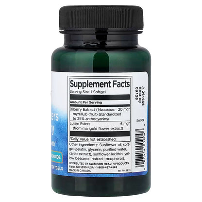 USA Supplements | Swanson, Lutein Esters & Bilberry, 120 Softgels ( Eye & Vision Support )
