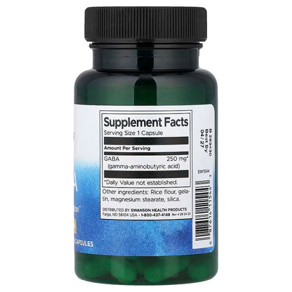 USA Supplements | Swanson, Gaba, 250 mg, 60 Capsules ( Relaxation & Stress Support )