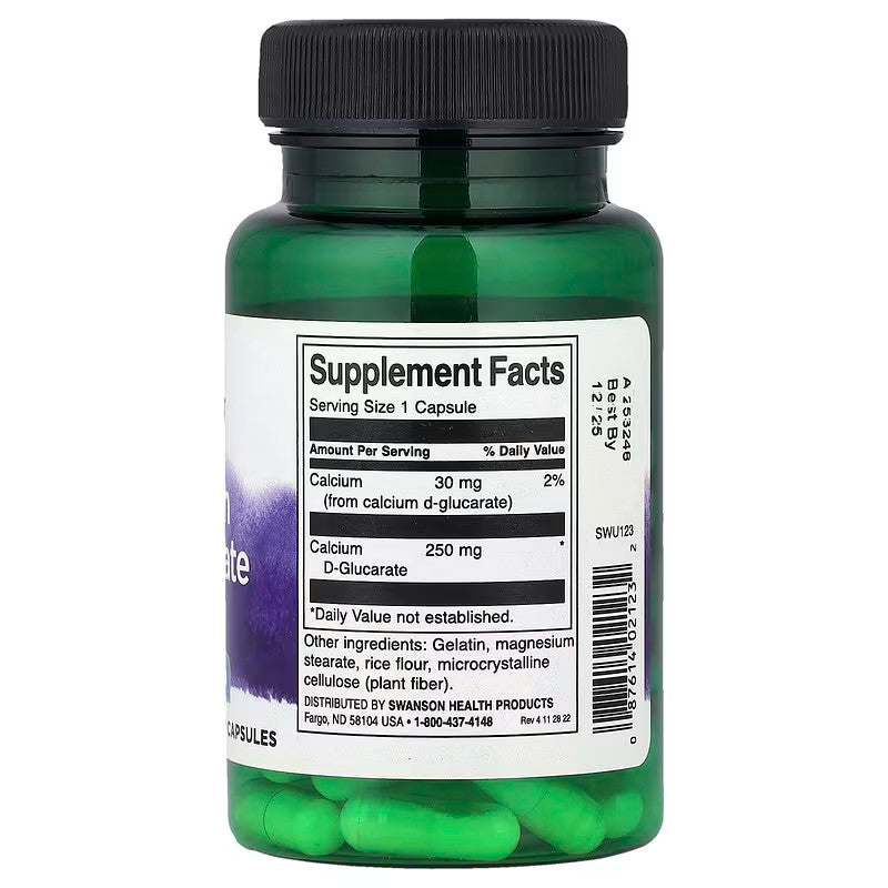 USA Supplements | Swanson, Calcium D-Glucarate ( Detoxification Support )