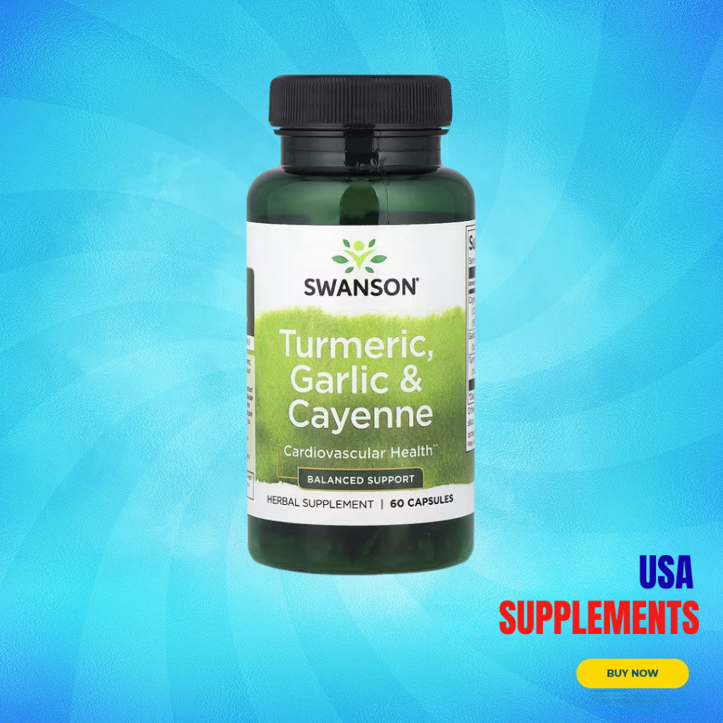 USA Supplements | Swanson, Turmeric, Garlic & Cayenne ( Cardiovascular & Bone Health )