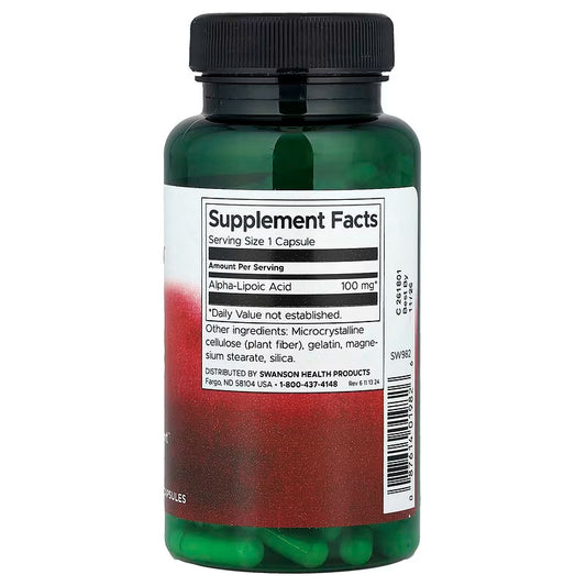 USA Supplements | Swanson, Alpha Lipoic Acid, 100 mg, 120 Capsules ( Antioxidant Support )