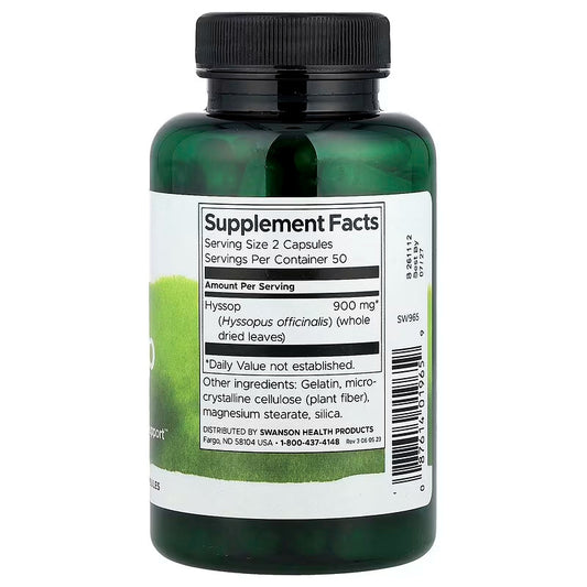 USA Supplements | Swanson, Hyssop ( Traditional Detoxification Support )