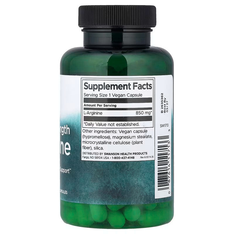 USA Supplements | Swanson, L-Arginine, Maximum Strength ( Energy and Cardiovascular Support )