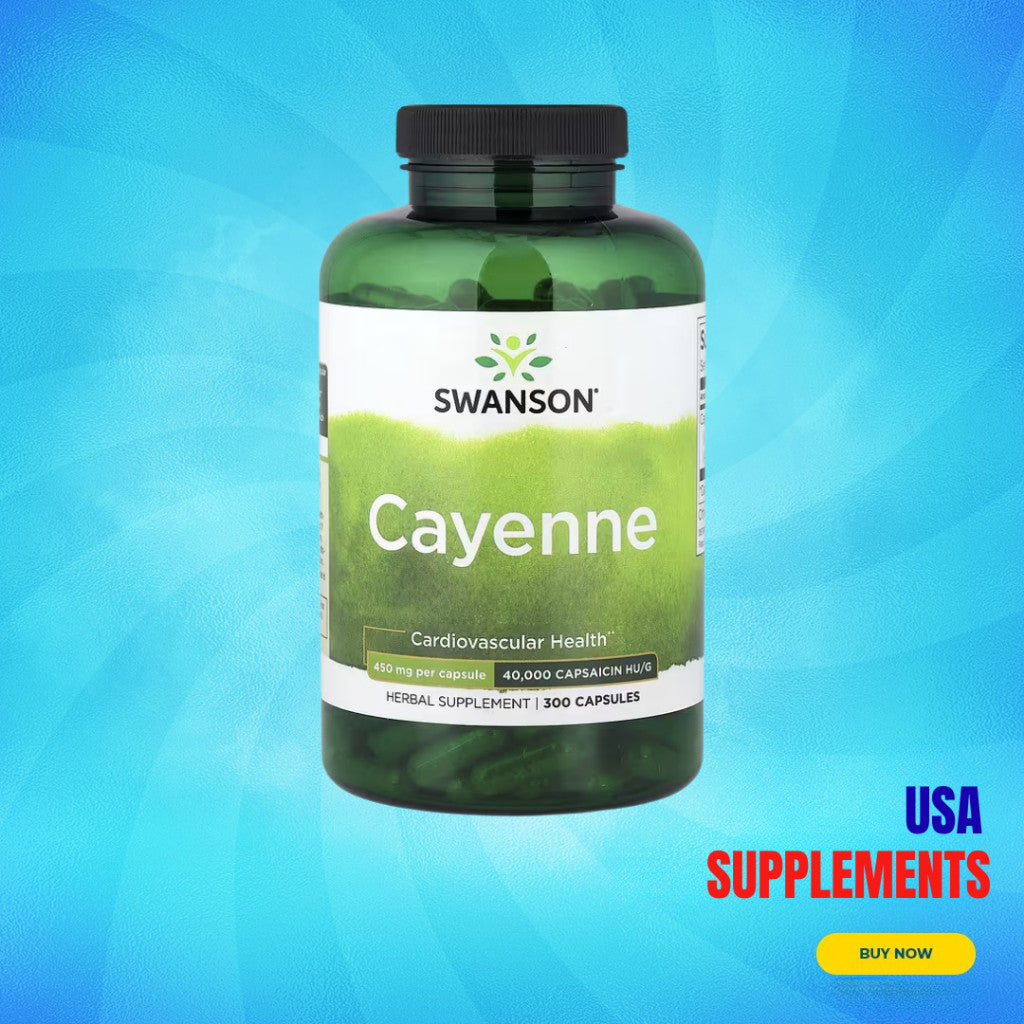 USA Supplements | Swanson, Cayenne, 450 mg, 300 Capsules ( Cardiovascular Health )