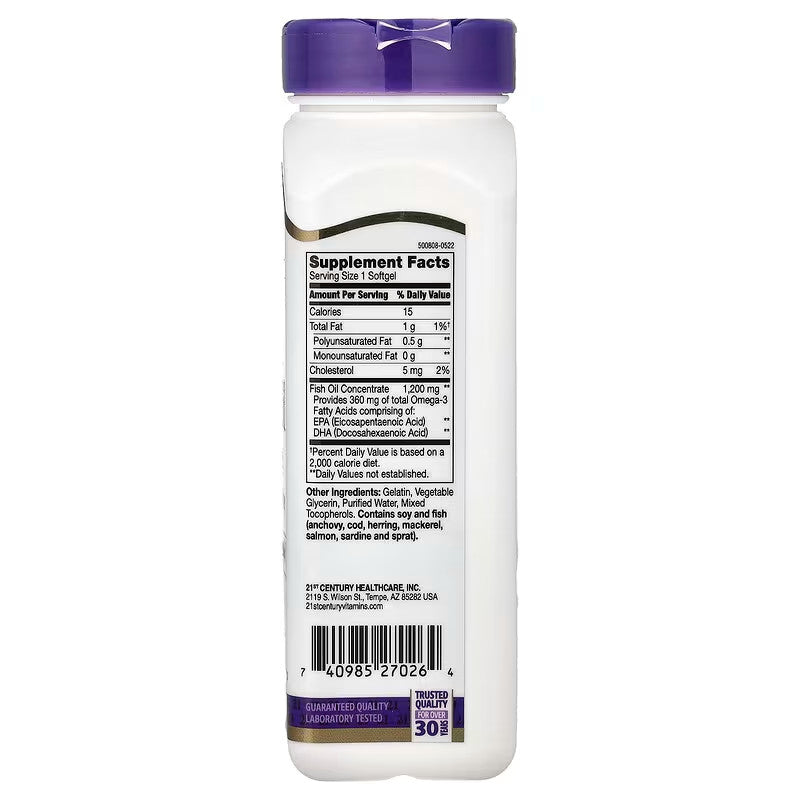 USA Supplements | 21st Century, Fish Oil ( Supports Cardiovascular Health )