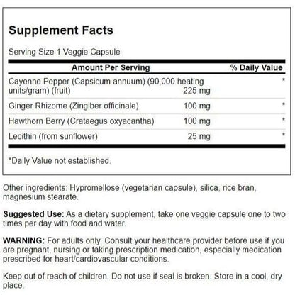 HealthilyYou | Swanson, Super Cayenne, 100 Veggie Caps Powerful Herbal Heart Health Support