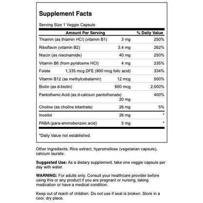 HealthilyYou | Swanson, Daily B-Complex, 100 Veggie Capsules Energy and Metabolism