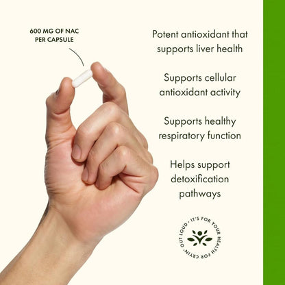 HealthilyYou | Swanson, NAC, 600 mg, Veggie Capsules Potent Antioxidant that Supports Liver Health