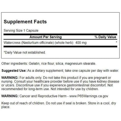 HealthilyYou | Swanson, Full Spectrum® Watercress, 400 mg, 60 Capsules Antioxidant Support