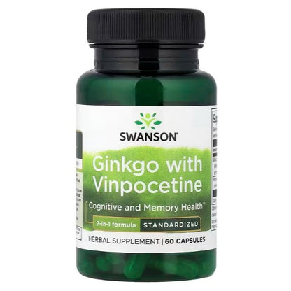 HealthilyYou | Swanson, Ginkgo with Vinpocetine, Standardized, 60 Capsules Cognitive & Memory Health