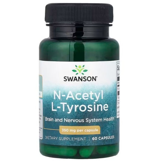 Healthily You | Swanson, N-Acetyl L-Tyrosine, 350 mg, 60 Capsules Brain and Nervous System Health