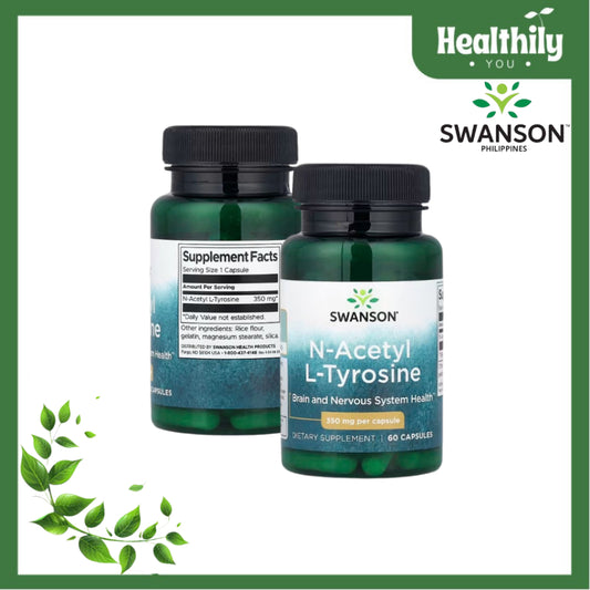 Healthily You | Swanson, N-Acetyl L-Tyrosine, 350 mg, 60 Capsules Brain and Nervous System Health