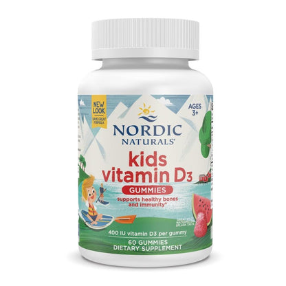 NaturalSolutions | Nordic Naturals, Kids Vitamin D3 Gummies, Ages 3+, Wild Watermelon Splash, 400 IU