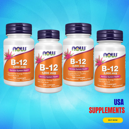 USA Supplements | NOW Foods, B-12 ( Supports Energy Levels & Nervous System Support )