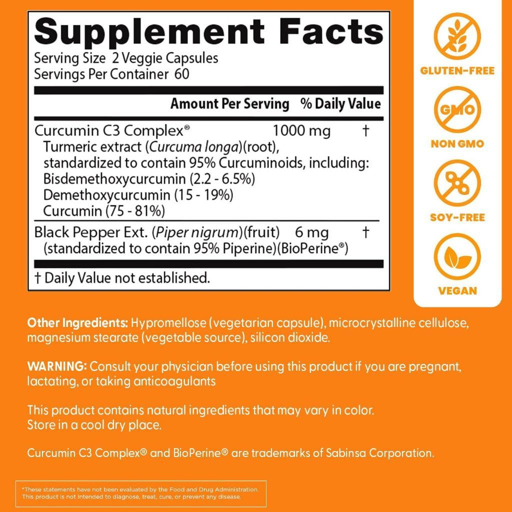 USA Supplements | Doctor's Best, High Absorption Curcumin, 120 Veg Caps ( Joint & Muscle Comfort )
