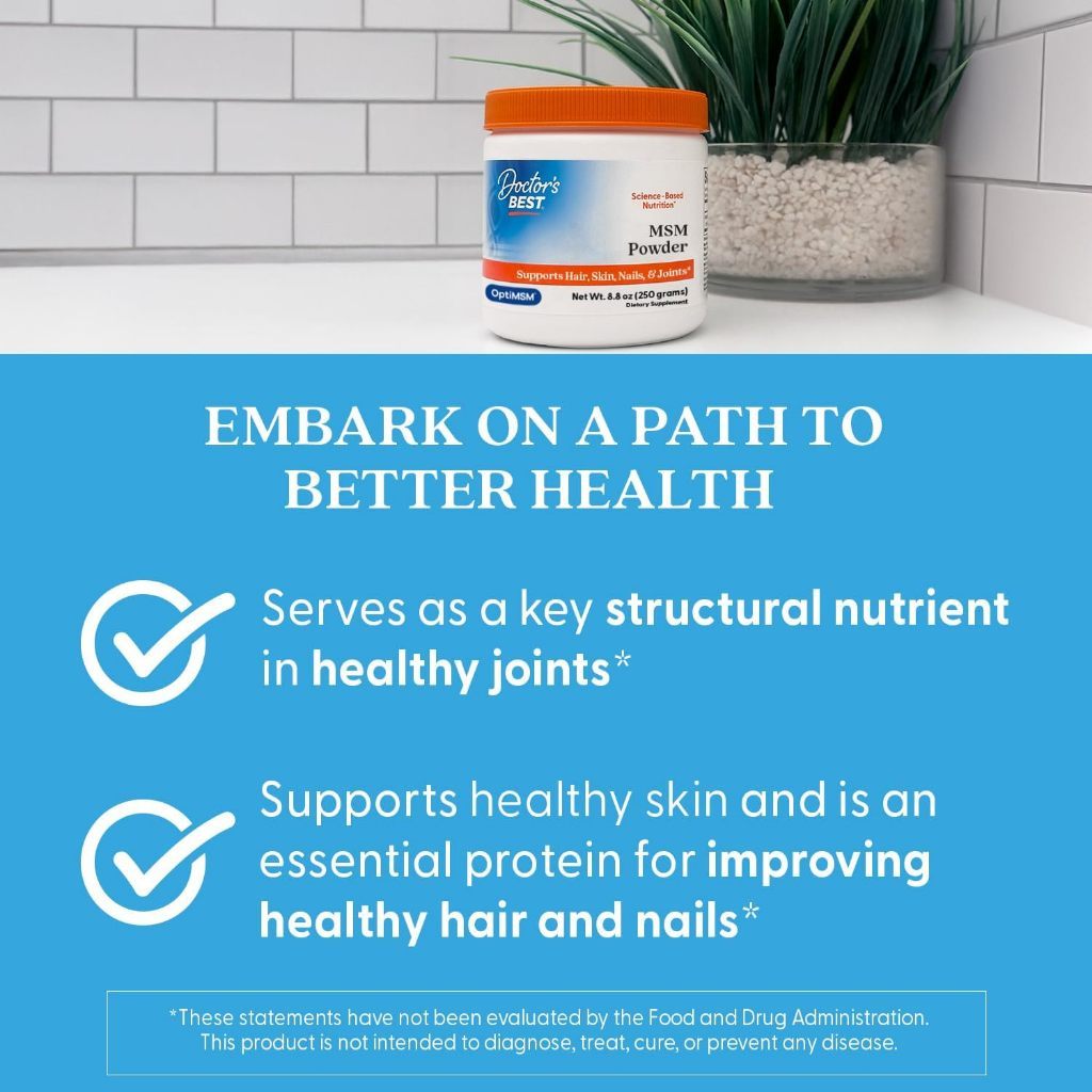USA Supplements | Doctor's Best, MSM Powder with OptiMSM®, 8.8 oz ( Joint Comfort & Mobility )