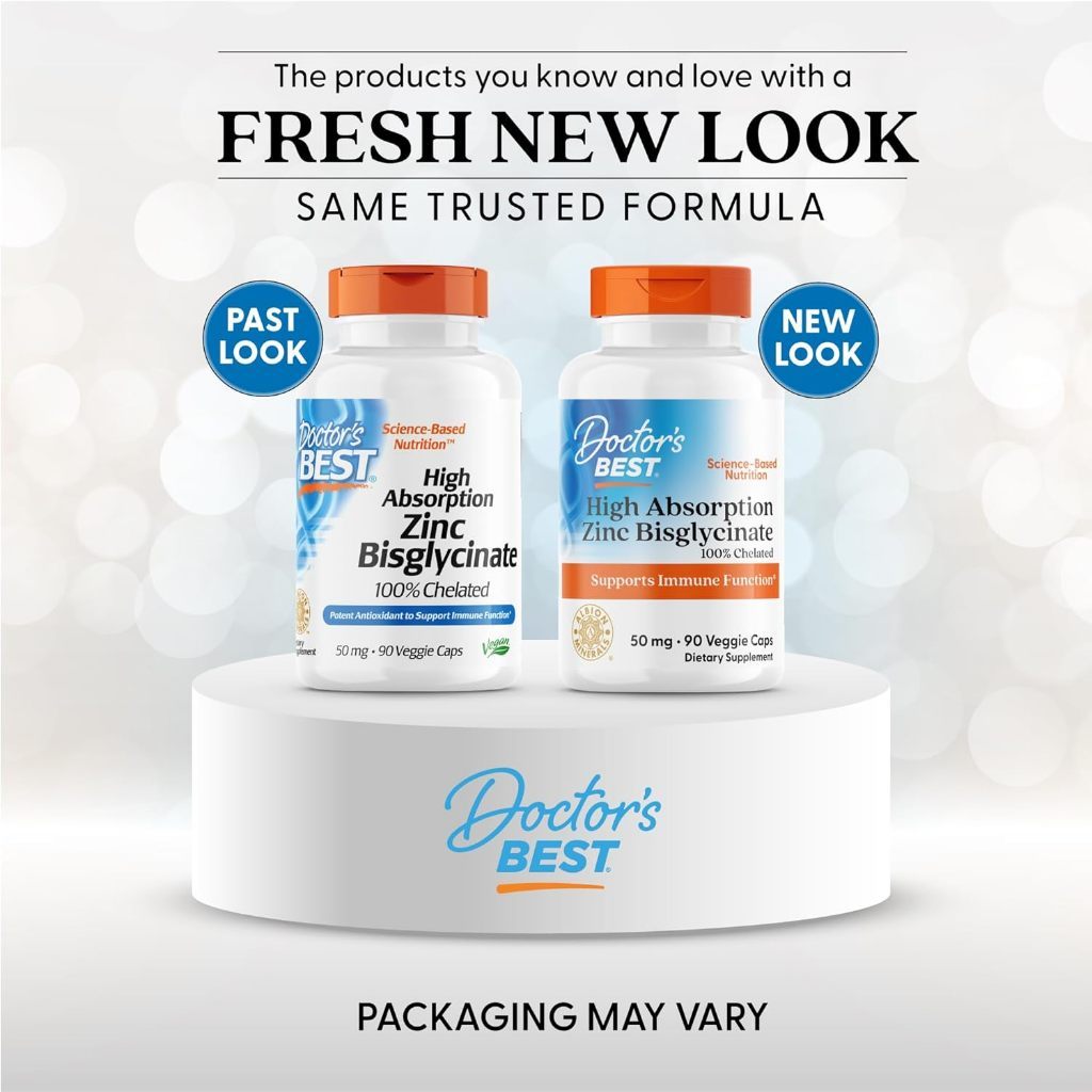 USA Supplements | Doctor's Best, High Absorption Zinc Bisglycinate ( Immune System Support )