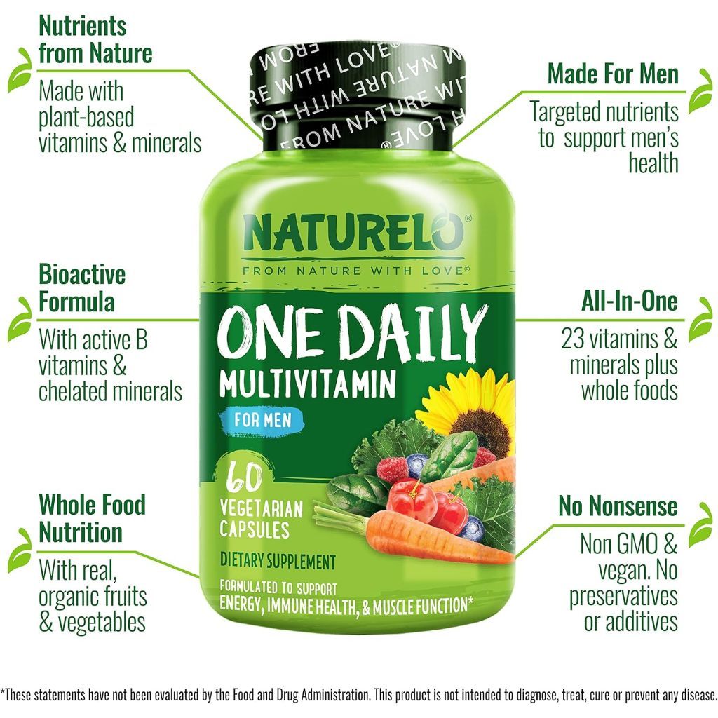 USA Supplements | NATURELO, One Daily Multivitamin for Men ( Support Energy & iImune )