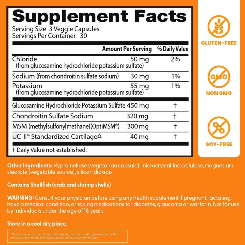 USA Supplements | Doctor's Best, Glucosamine Chondroitin, MSM + UCII ( Improves Joint Comfort )