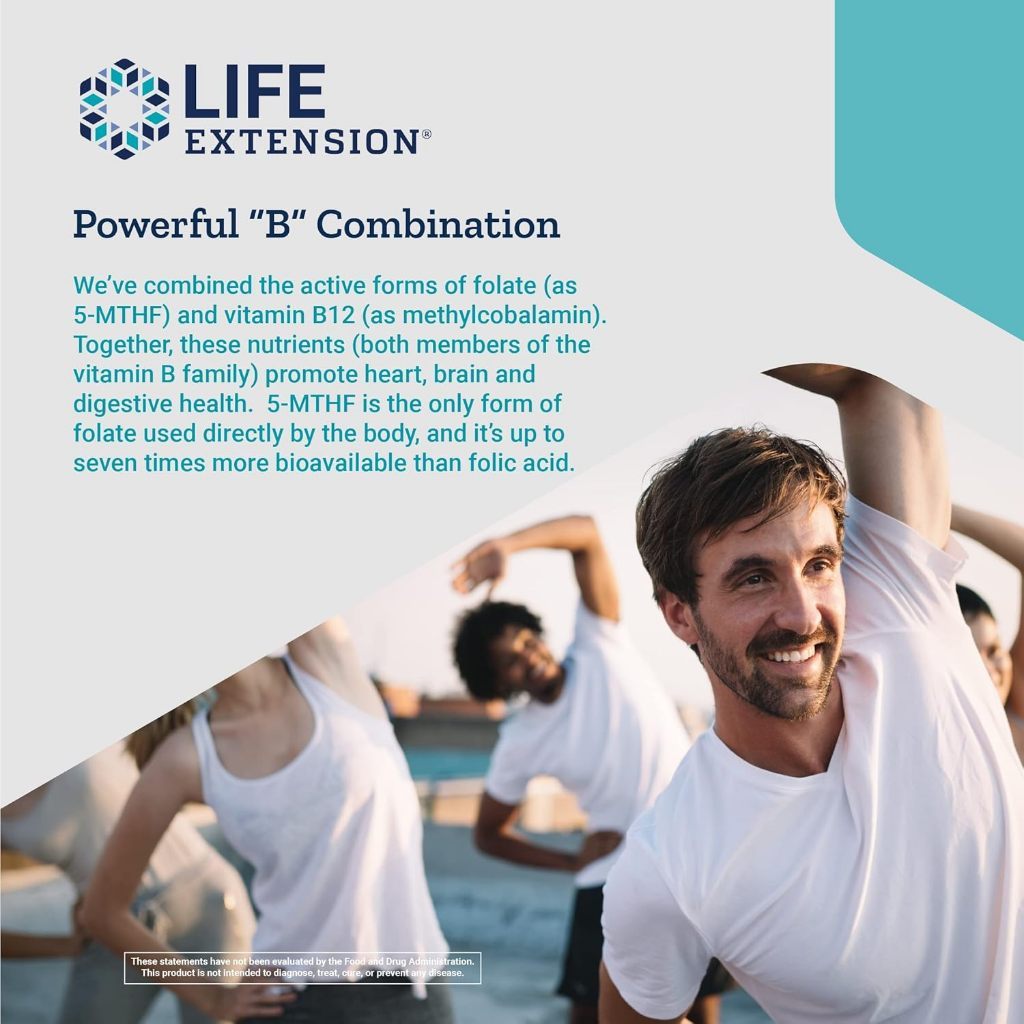 USA Supplements | Life Extension, BioActive, Folate & Vitamin B12 ( Cellular Energy & Metabolism )