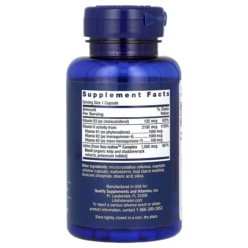 USA Supplements | Life Extension, Vitamins D and K with Sea-Iodine ( Bone Health Support )