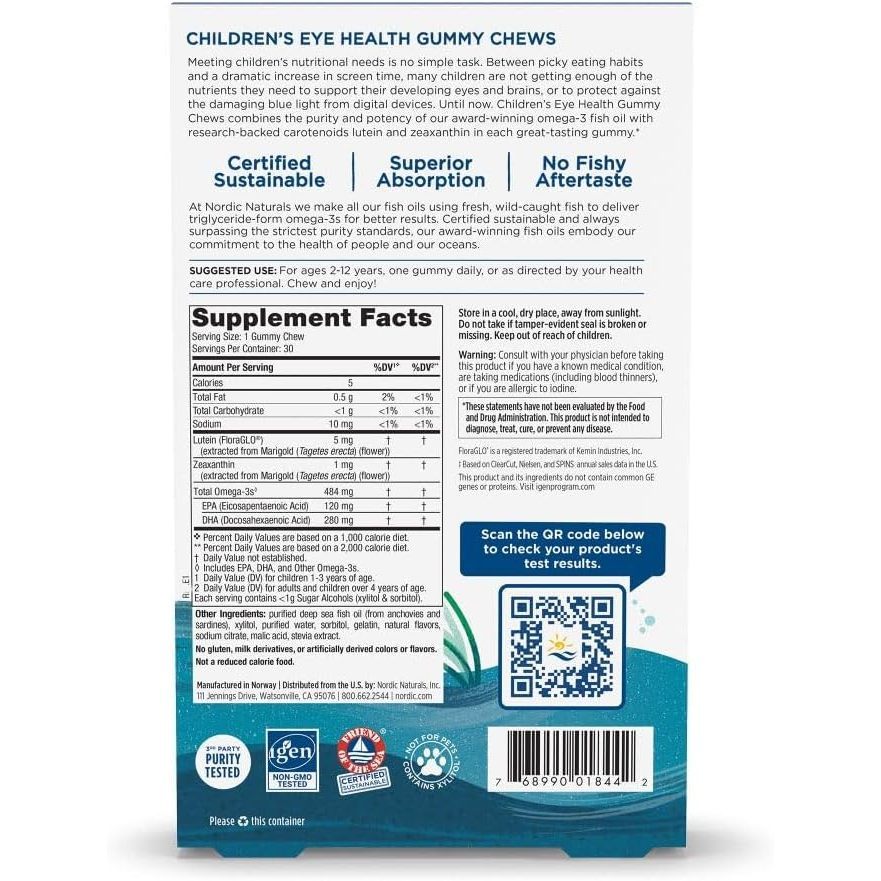 USA Supplements | Nordic Naturals, Children's Eye Health Gummies ( Supports Eye Health )