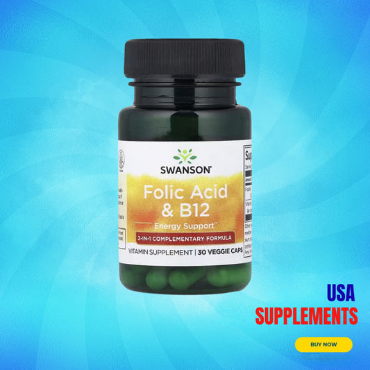 USA Supplements | Swanson, Folic Acid & B12 ( Energy Support & Heart Health )