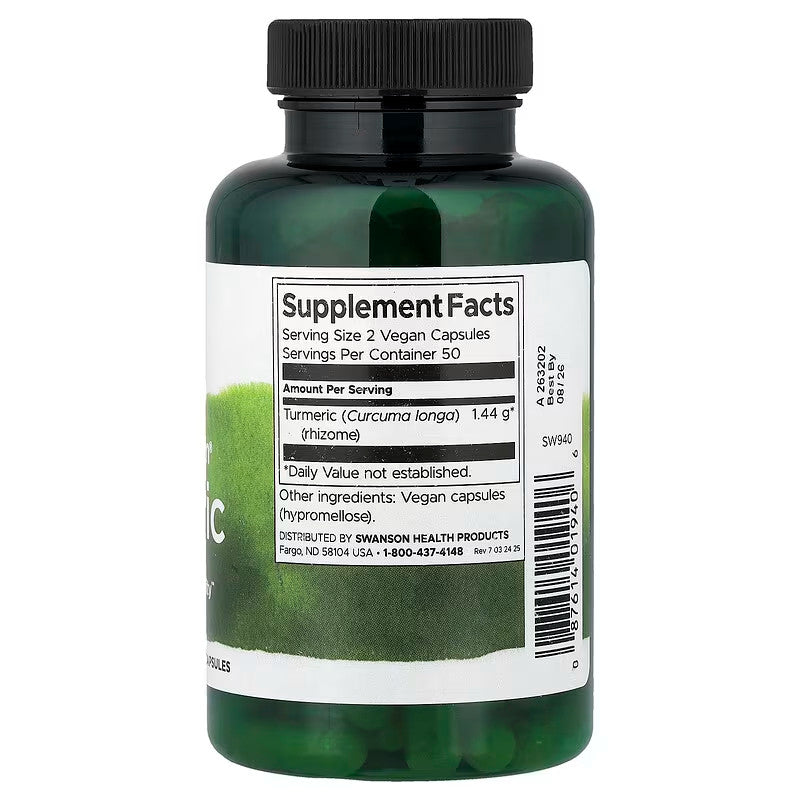 USA Supplements | Swanson, Full Spectrum® Turmeric, 100 Vegan Capsules ( Joint Health and Mobility )